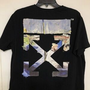 Off-White Black Tee with Abstract Graphic